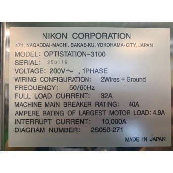 Nikon Optistation-3100 Wafer inspection Station